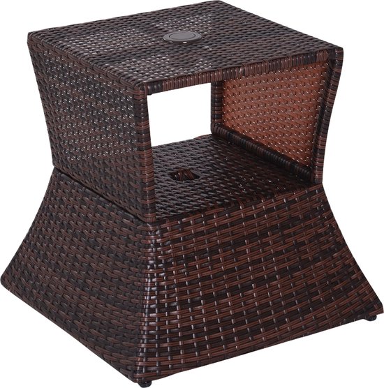 Rotan - Zwart - Terracotta - Bijzettafel kopen? | Korting tot 50