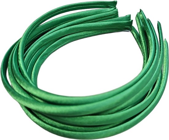 Fako Fashion® - Diadeem - Satijn - 10mm - Groen - 10 Stuks