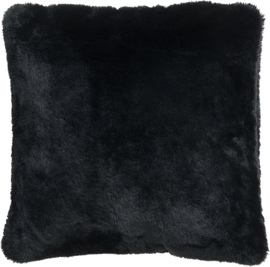 J-Line Cutie Sierkussen – polyester – 45x45 cm – zwart