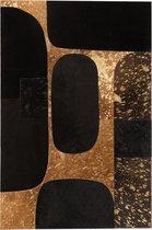J-Line décoration murale Rectangle - cuir - noir/or - large