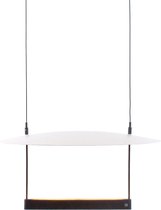 Hanglamp zwart/wit rond | 1 lichts | zwart | metaal | Ø 42 cm | in hoogte verstelbaar tot 200 cm | eetkamer lamp | modern / sfeervol design