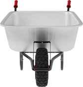Kruiwagen - Kruiwagen 100 liter - Kruiwagenwiel - Kruiwagens - Max. 210 kg - Tot 100 L - Staal - Zilver - Rood - 140 x 54 x 60 cm
