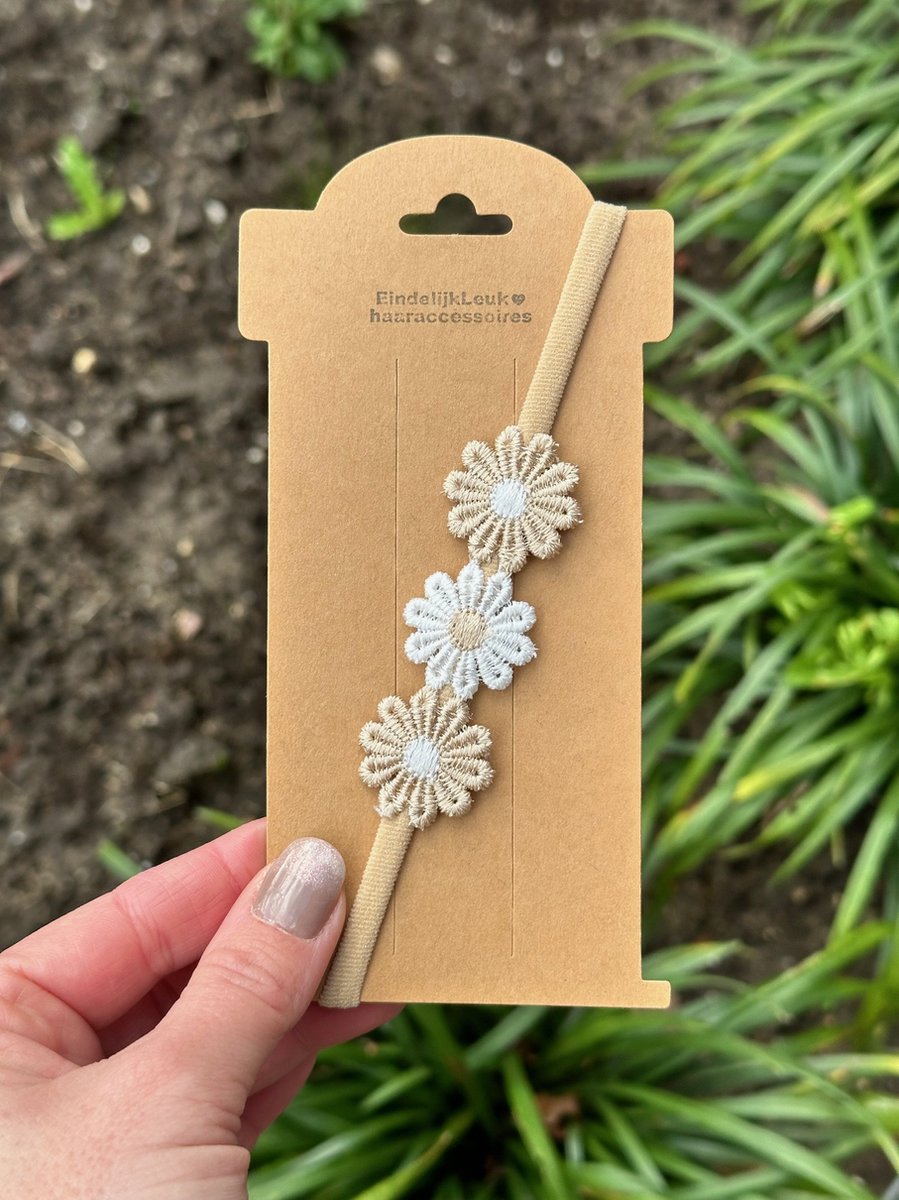 Elastisch haarbandje – New born haarbandje - Haarband - Meisjes haarband – Baby haarbandjes - Haaraccessoires - Haaraccessoires voor meisjes - Handmade - Kraamcadeau - Bruiloft - Kraamcadeautje - Cadeautje