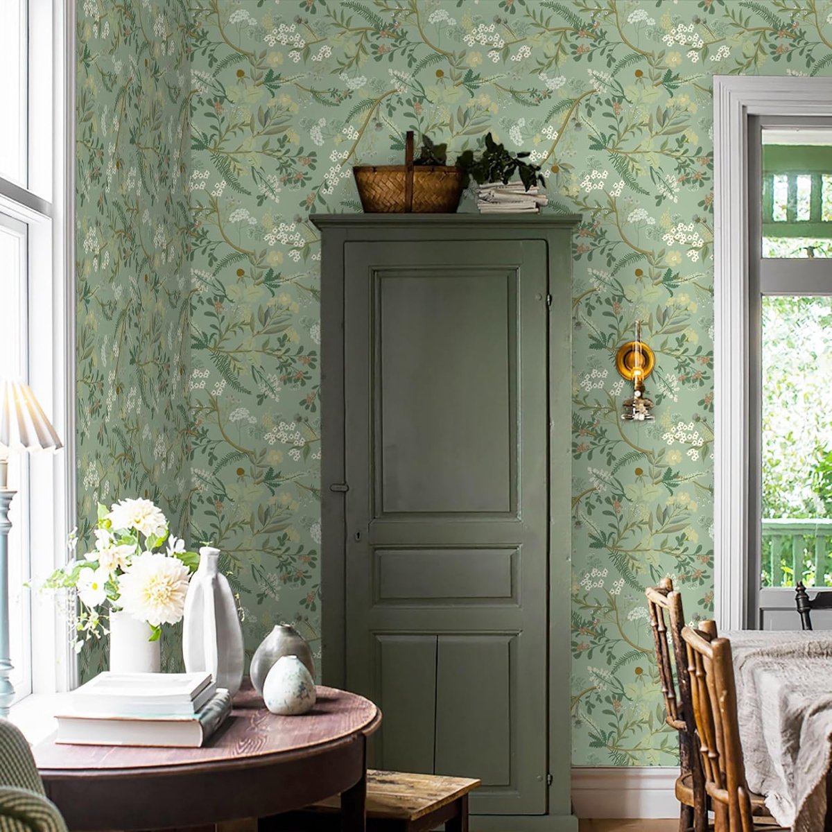 Timeet Zelfklevend behang, groen, mat, plakfolie, meubelfolie, 40 x 300 cm, meubelfolie, zelfklevend, lichtgroen, waterdicht, meubelstickers, vinylfolie voor meubels, muur, keuken, kast