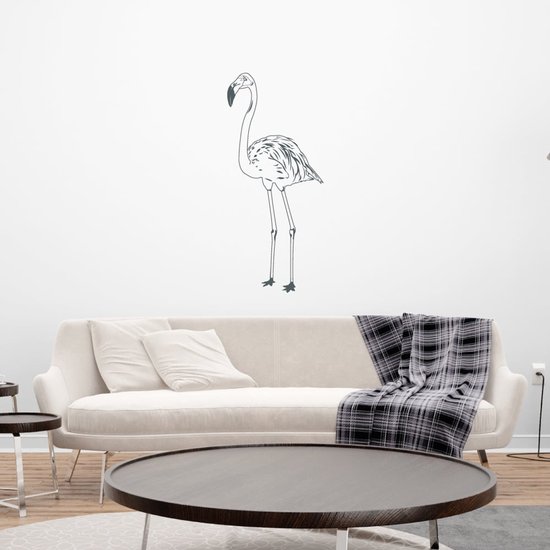 Muursticker Flamingo - Jaune - 35 x 80 cm - Chambre à coucher - Muursticker4Sale