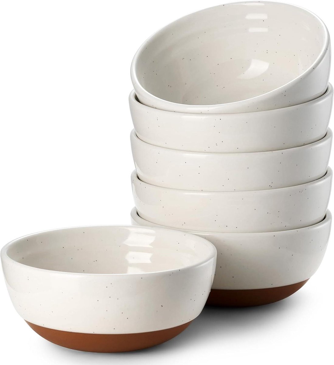 Set van 6 DOWAN keramische dessertkommen 270 ml Albastwit magnetron- en vaatwasmachinebestendig Schalen set