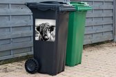 Container sticker Koe - Schotse hooglander - Zwart - Wit - Dier - Natuur - Wild - 40x40 cm - Kliko sticker