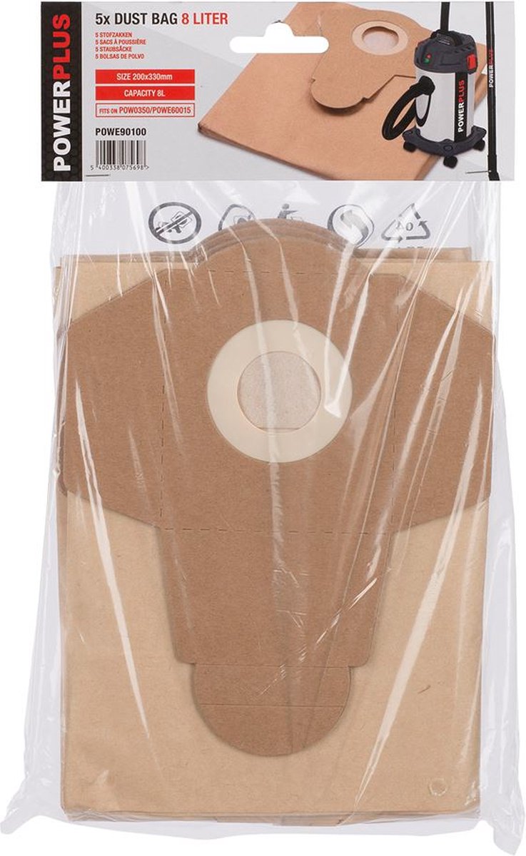 Powerplus POWE90100 - Stofopvangzak - 5pcs POW0350/ POWE60015