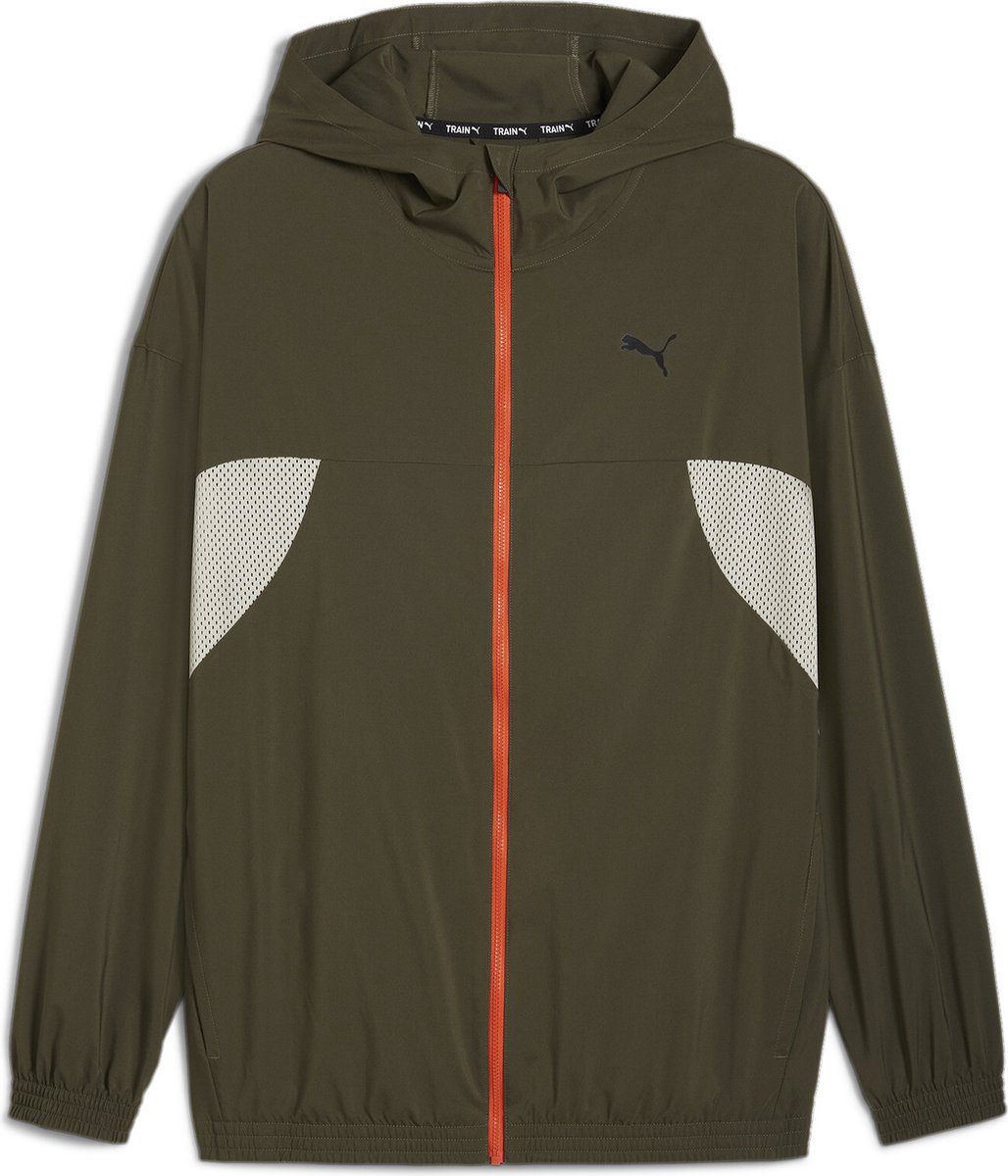PUMA ALWAYS ON WOVEN FULL ZIP JACKET Heren Sportvest Dark Olijf