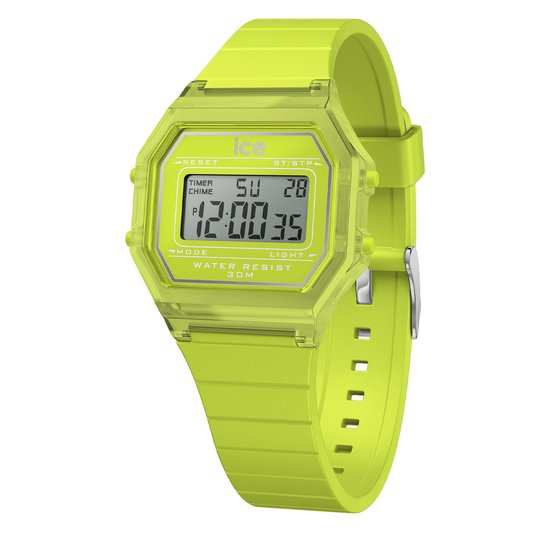 Ice Watch ICE digit retro - Green lime - Clear 022890 Horloge - Siliconen - Groen - Ø 33 mm