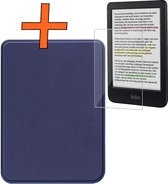 Étui adapté pour Kobo Clara Color Cover Book Case - Étui adapté pour Kobo Clara Color Case Book Cover avec protecteur d'écran - Bleu foncé