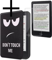 Hoes Geschikt voor Kobo Clara Colour Hoesje Bookcase Cover Book Case Hoes Sleepcover Met Screenprotector - Don't Touch Me