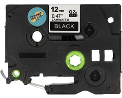 Dappaz - Brother Tze-335 Compatible Label Tape - Wit op Zwart - 12mm x 8m - Geschikt voor Brother P-touch - TZ335 - 1 stuks
