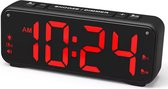 MORIC F1090 - Réveil numérique - Dual alarme grands chiffres gros boutons - Klok de chambre - Zwart