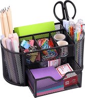 Bureau Organizer - Pennenkoker - Met Lade - Pennenbakje - Pennenhouder - Bureau Organizer - Pennenbak 9 vakken en Schuiflade - Metaal - Bureau Organizer