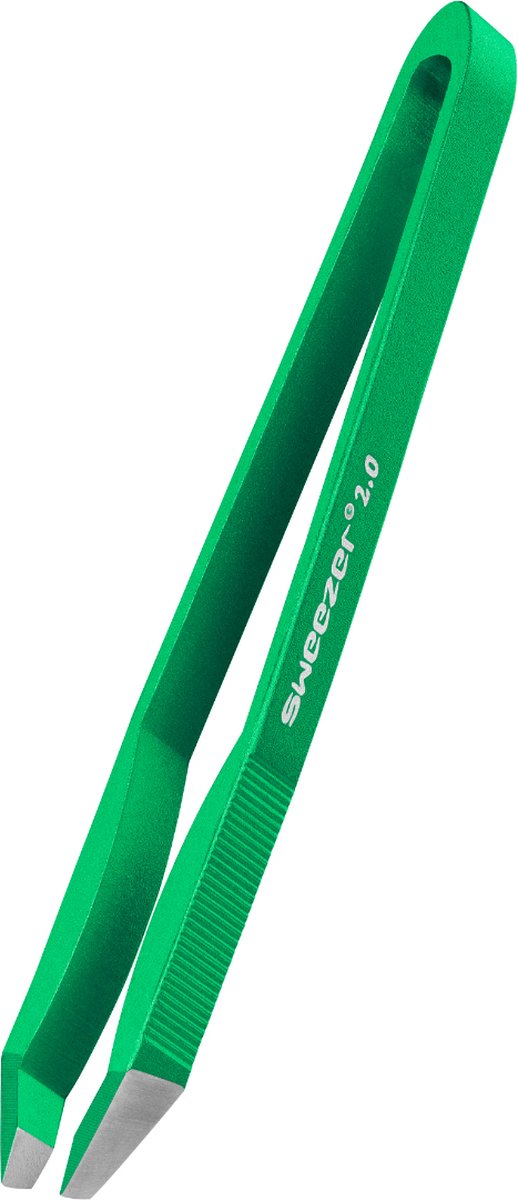 Rubis Switzerland Sweezer 2.0 - Ultralicht aluminium epileer pincet voor wenkbrauwen met handgemaakte schuine punt - groen