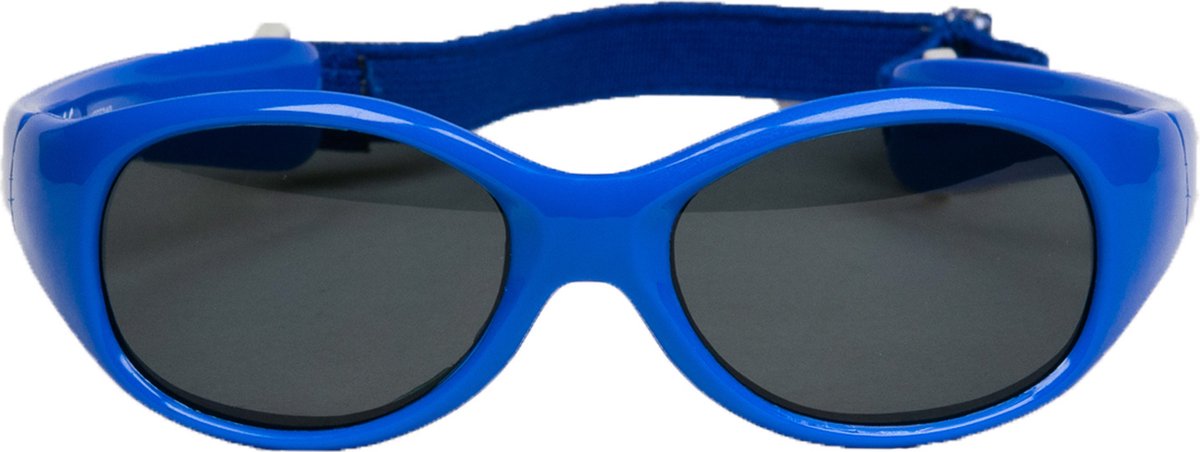 Melleson Eyewear - Kinderzonnebril Noah met band 0-1 jaar - Blauw - 100% UV-A en UV-B Bescherming - Inclusief Microvezel Pouch - Zonder brillenkoker