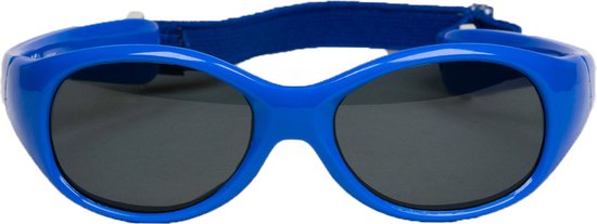 Melleson Eyewear - Kinderzonnebril Noah met band 0-1 jaar - Blauw - 100% UV-A en UV-B Bescherming - Inclusief Microvezel Pouch - Zonder brillenkoker