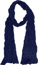 Accessories Junkie Amsterdam- Lang- Katoen- Effen- Dames- Sjaaltje-Smalle- Zomer- Gekreukeld- Shawl- Kado- Kobalt blauw