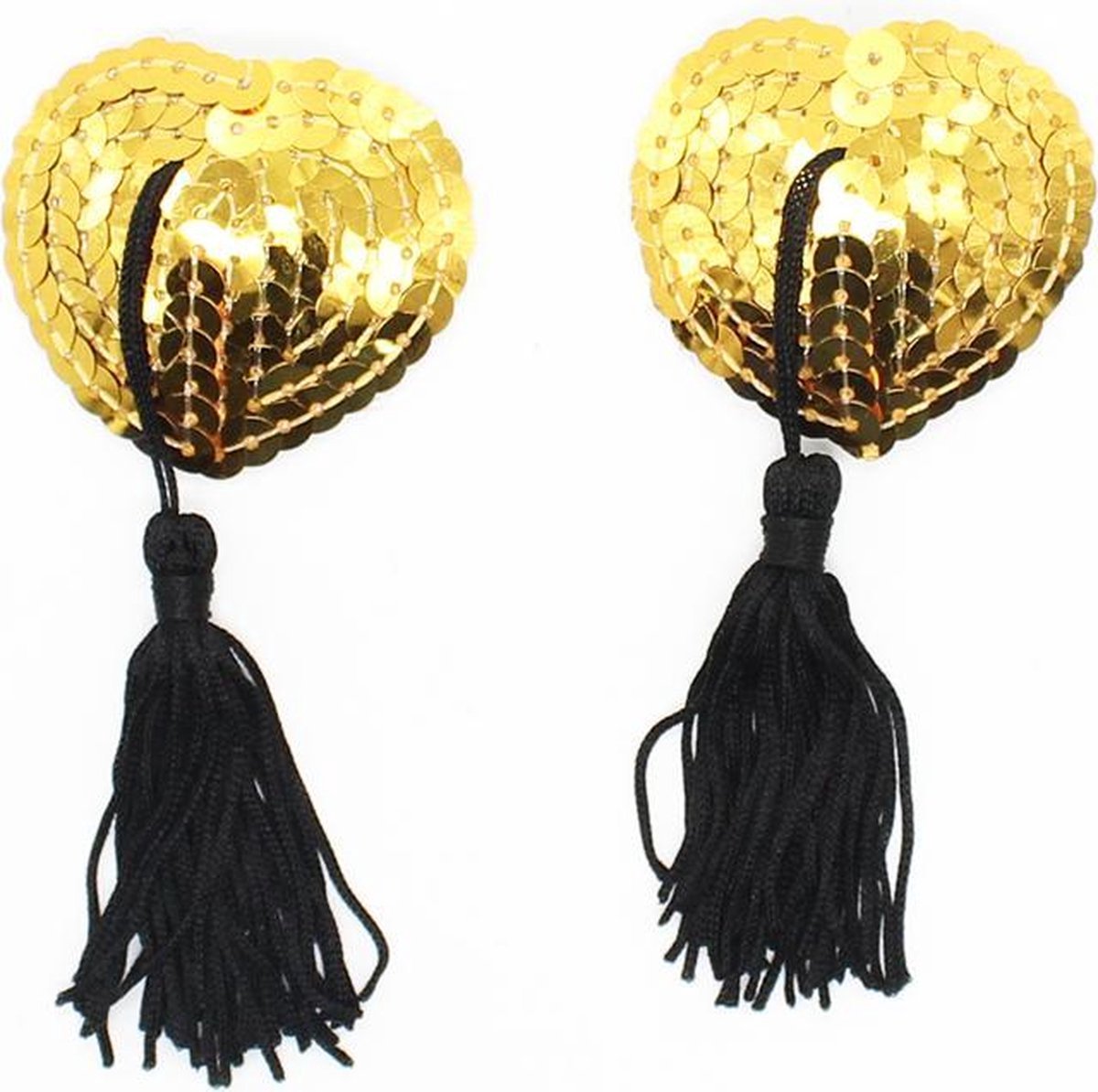 Goedkoopste Finnacle - Tepelkwastjes - Tepelversiering - Tepelkwasten - Sexy Burlesque - Hartje Zwart en goud - voor een verleidelijke look!