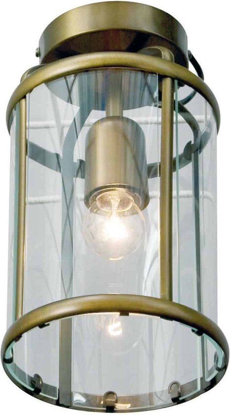 Klassieke hanglamp lantaarn Pimpernel | 1 lichts | bruin / brons / transparant | glas / metaal | Ø 16 cm | hoogte van 26 cm | eetkamer / woonkamer / slaapkamer lamp | warm / sfeervol licht | modern / landelijk design