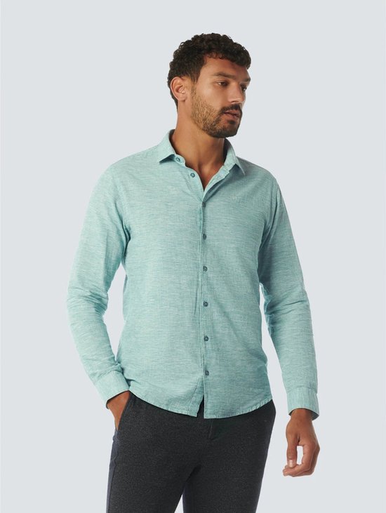 No Excess Chemise en Lin Homme Turquoise XXL