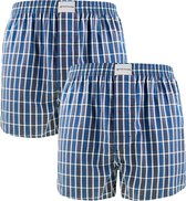 Tom Tailor Pure Cotton Woven - Dakota-  2-Pack Heren boxershorts - Blauw - Maat M