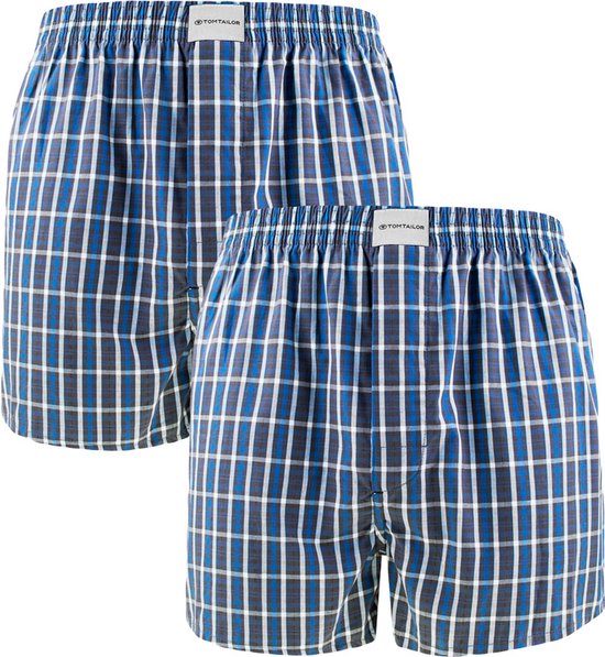 Tom Tailor Pure Cotton Woven - Dakota-  2-Pack Heren boxershorts - Blauw - Maat M