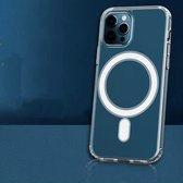 Optimity hoesje voor iPhone 15 PRO MAX Clear Case Magnetic Schokbestendig Transparant + Gehard Glas Schermbeschermer