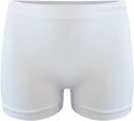 Witte korte boxershorts voor dames, merk Gianvaglia Deluxe, naadloos.
