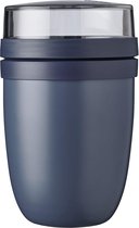 Lunchpot Ellipse Nordic Denim – 500 ml praktische thermo-voedselcontainer, yoghurtbeker, om mee te nemen – houdt gerechten lang warm of koel, plastic, 500 + 200 ml