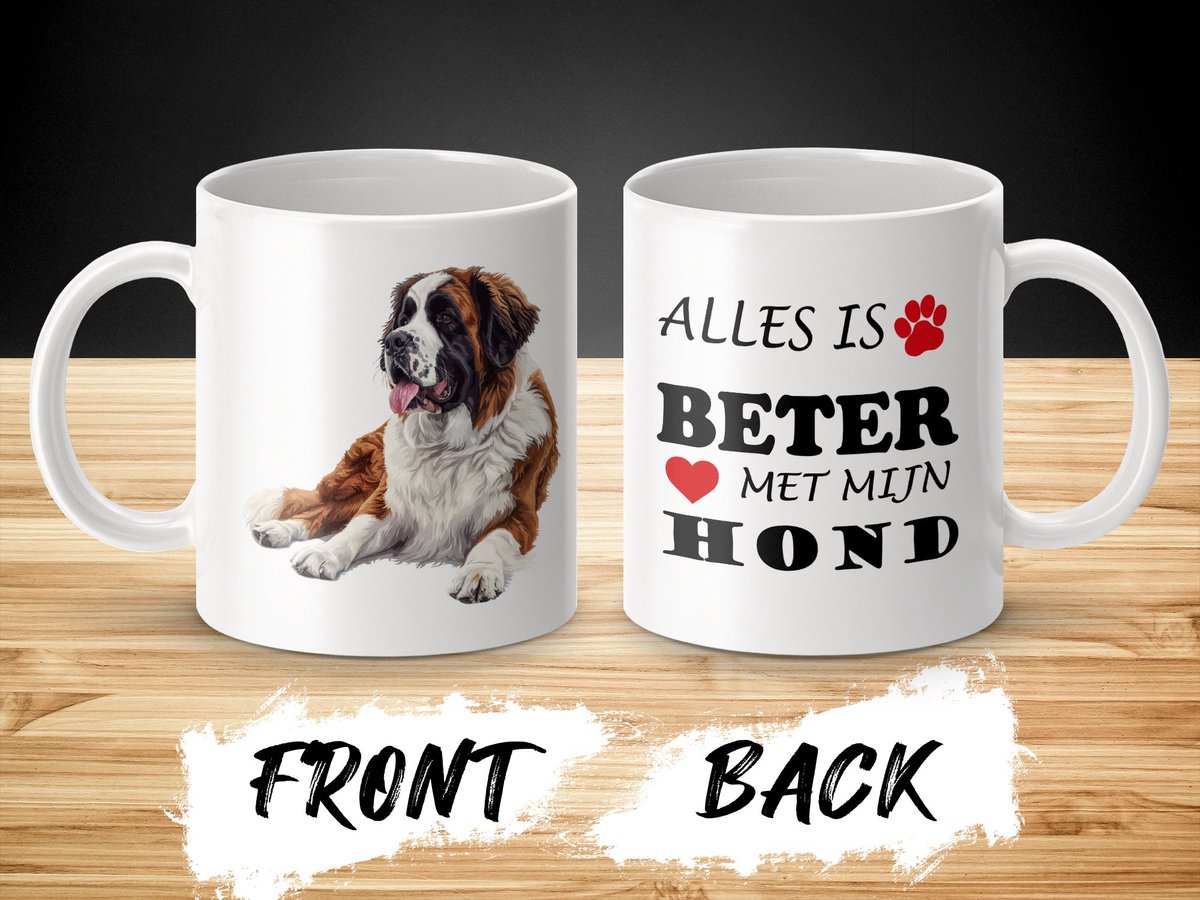 Mok Saint Bernard Alles is beter met mijn hond - dog - doglover