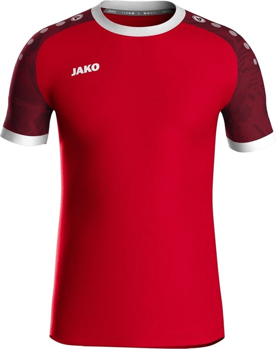 Jako Iconic Shirt Korte Mouw Heren - Sportrood / Wijnrood | Maat: 3XL