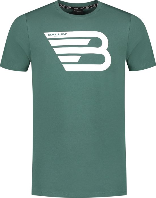 Ballin Amsterdam - Heren Slim fit T-shirts Crewneck SS - Faded Green - Maat L