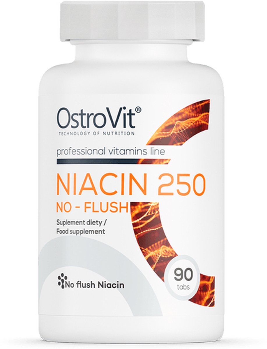 Goedkoopste Vitaminen - Vitamine B3 - Niacin NO-FLUSH - Niacine - 250mg - 90 Tablets - OstroVit - Supplementen - Laboratorium getest kwaliteit!