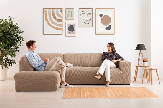 Belmarti® Stoelhoes Milos Ivoor (2 stuks) voor eetkamerstoelen 40-50cm - Extreme Stretch stoelhoezen - Antistatisch - Ademend Katoen