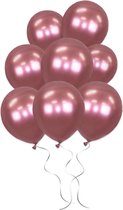LUQ - Luxe Chrome Rode Helium Ballonnen - 50 stuks - Verjaardag Versiering - Decoratie - Latex Ballon Chrome Rood