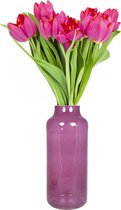 Floran Flower vase - Modèle Apothicaire - violet/verre transparent - H35 x D15 cm