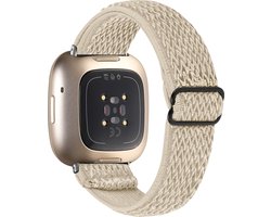 YONO Nylon Stretch Bandje geschikt voor Fitbit Versa 4 - Sense 2 - Champagne