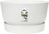 Elho Greenville Schaal 33 - Plantenschaal voor Binnen & Buiten - Waterreservoir - 100% Gerecycled Plastic - Ø 32.5 x H 19.4 cm - Wit/Wit
