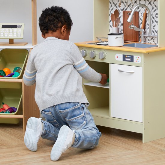 Teamson Kids Modern Houten Speelkeuken - Kinderspeelgoed - Rollenspel Speelgoed - Groen/Wit van Teamson Kids — afbeelding 4