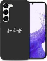 iMoshion Hoesje Geschikt voor Samsung Galaxy S23 Hoesje Siliconen - iMoshion Design hoesje - Zwart / Fuck Off