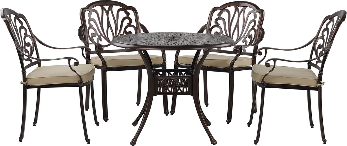 ANCONA - Tuinset voor 4 - Bruin - Aluminium