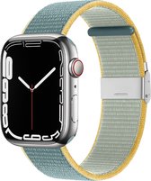 By Qubix Nylon bandje met klemsluiting - Teal - Geschikt voor Apple Watch 38mm - 40mm - 41mm - Compatible Apple watch bandje - smartwatch bandje nylon