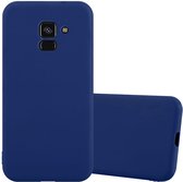 Cadorabo Hoesje geschikt voor Samsung Galaxy A8 PLUS 2018 in CANDY DONKER BLAUW - Beschermhoes gemaakt van flexibel TPU silicone Case Cover
