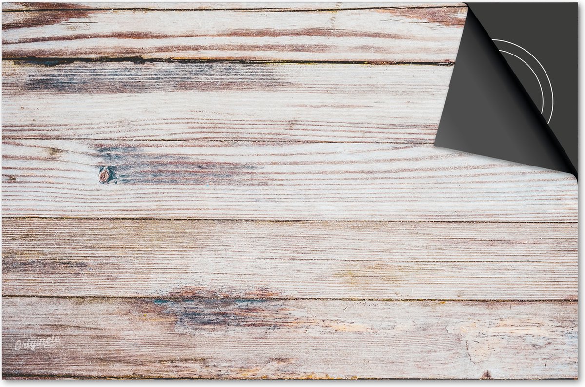 Inductie beschermer 71x52 - afdekplaat inductie mat - Dietrix Kookplaat beschermer - DELUXE - Hout en Boom - Lichtbruine latten horizontaal