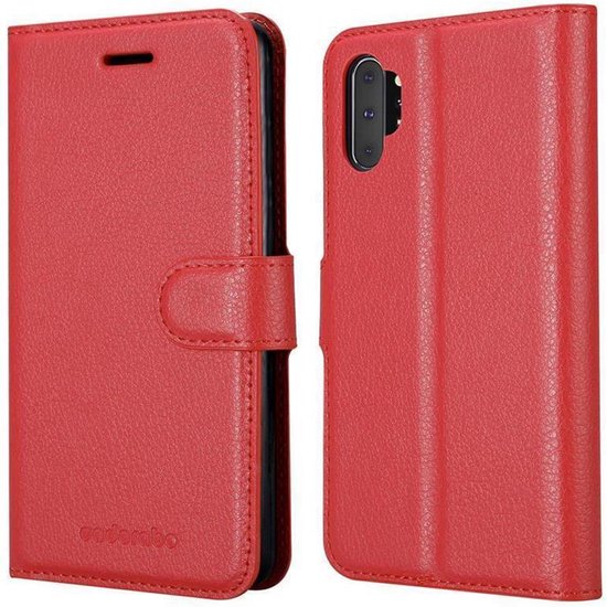 Coque Cadorabo pour Samsung Galaxy NOTE 10 PLUS en ROUGE CARMIN - Coque de protection avec fermeture magnétique