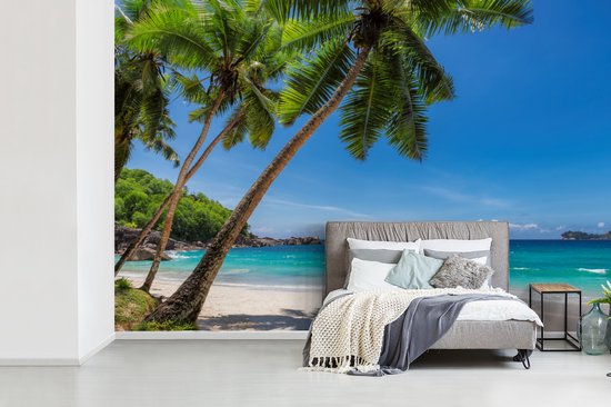 Papier peint - Papier peint photo Plage - Palmier - Mer - Île - Largeur 360 cm x hauteur 240 cm