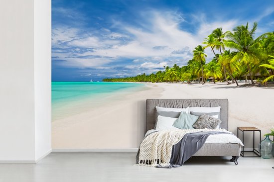 Papier peint - Papier peint photo Plage - Mer - Palmiers - Largeur 420 cm x hauteur 280 cm