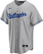 NIKE MLB LA Dodgers Official Replica Road Korte Mouwen V-Hals T-Shirt Mannen Grijs - Maat XL